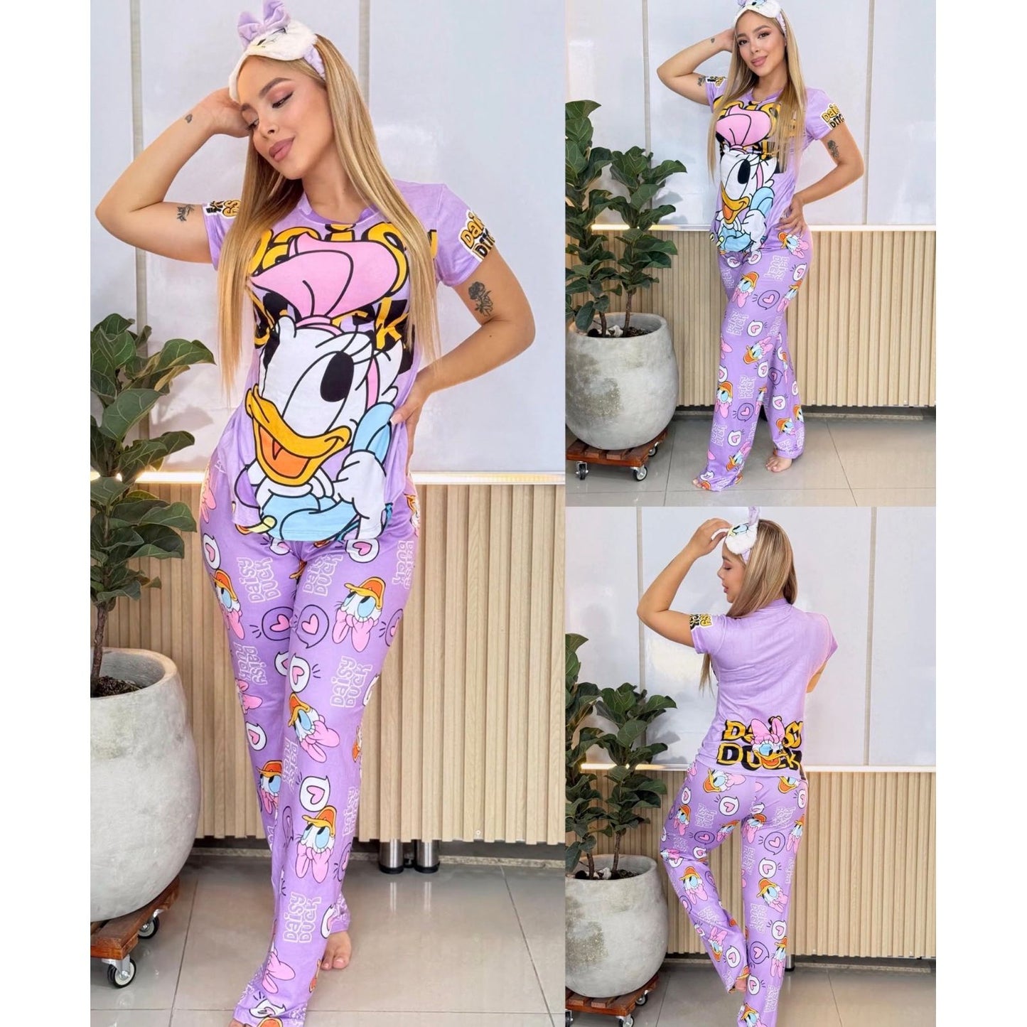 Pijama Pantalon con Camiseta Lila
