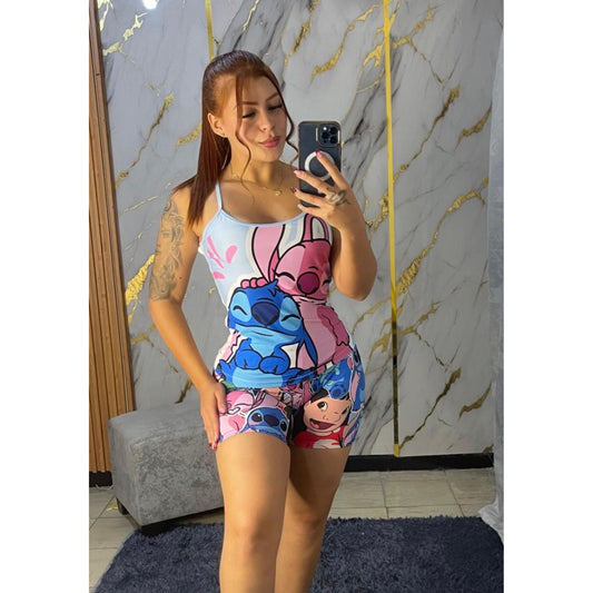 Pijama Short con Tiritas Lilo y Stitch