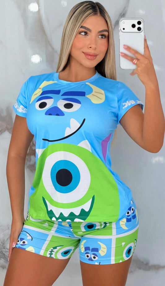 Pijama Short y Camiseta Monster