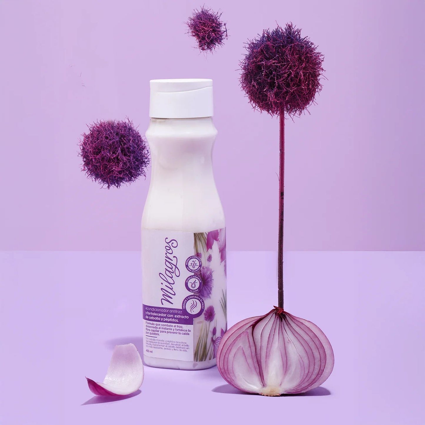 Acondicionador Antifrizz y Fortalecedor Con Extracto de Cebolla y Péptidos Milagros